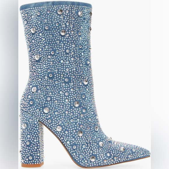 Azalea Wang Admiral denim boots - 8.5 - Picture 3 of 12